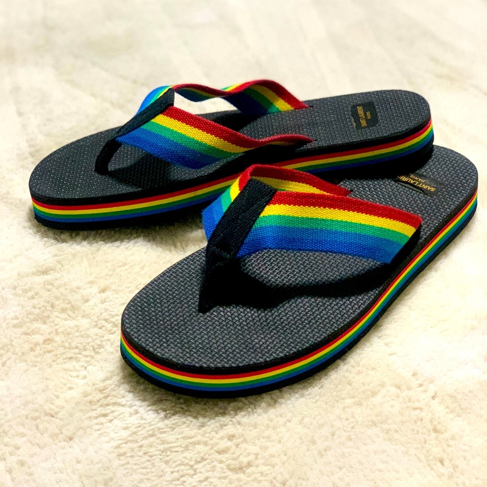 Saint Laurent Sandals Rainbow flip flops - Picture 6 of 8
